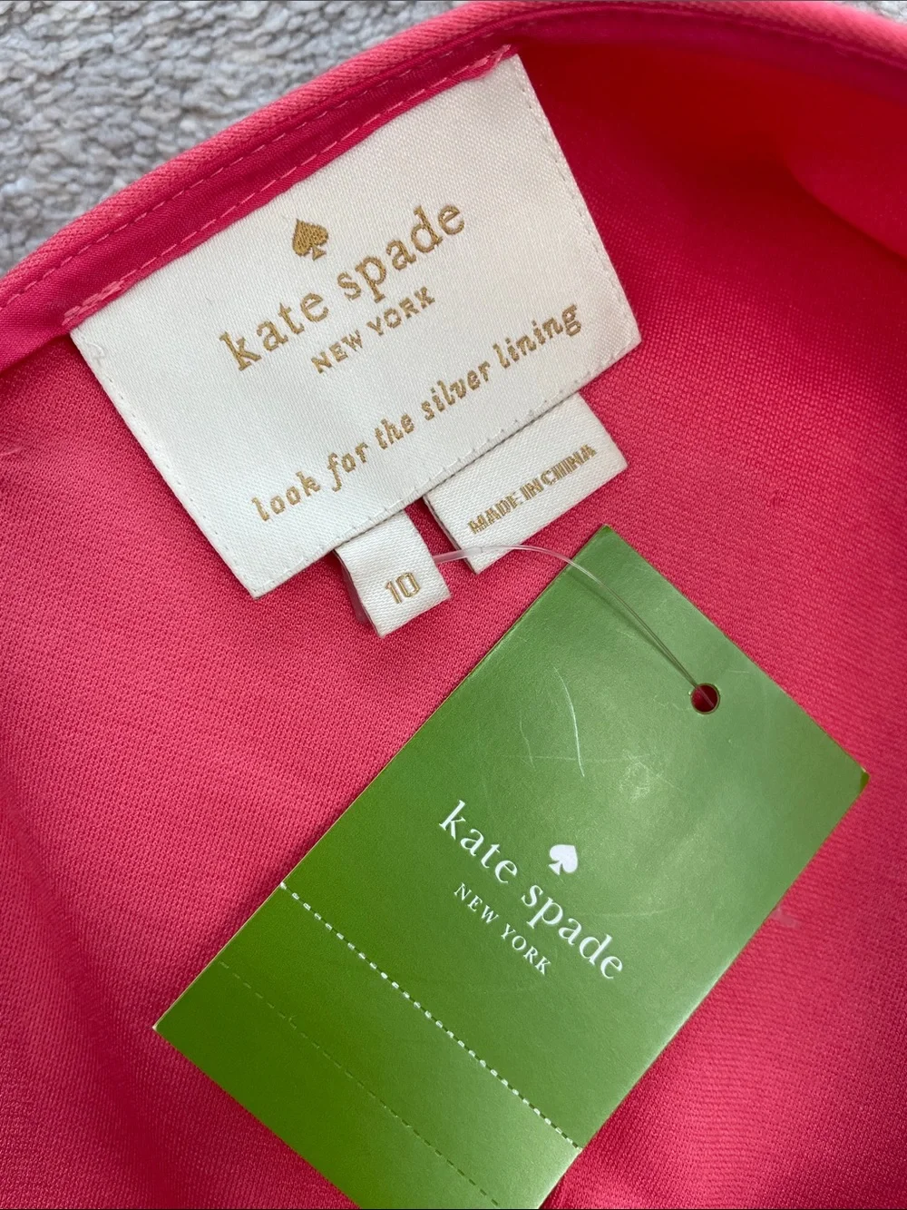 NWT Kate Spade Ponte Bow Dress Coral Pink Watermelon Sz 10